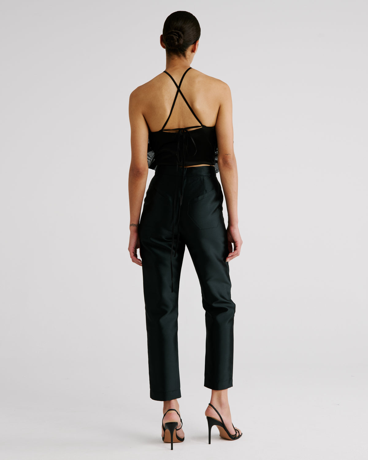 New York Trousers in black Silk Mikado