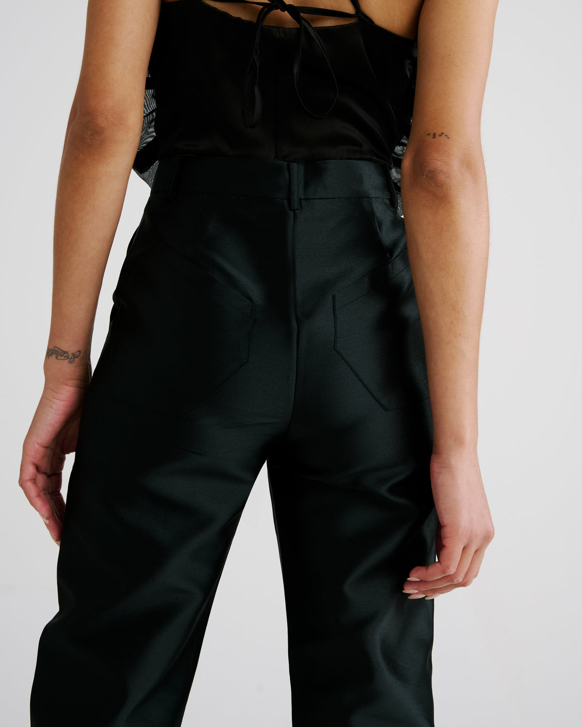 New York Trousers in black Silk Mikado