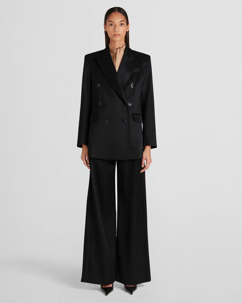 Sugar Blazer in black Cady Satin