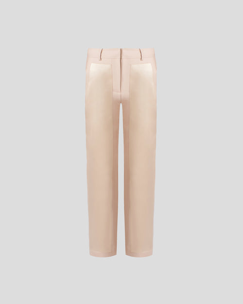 Scheggi trousers with high waist and sculptural silk panels