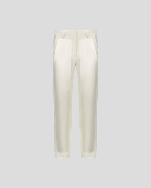 Scheggi tailored trousers with sculptural silk front panels