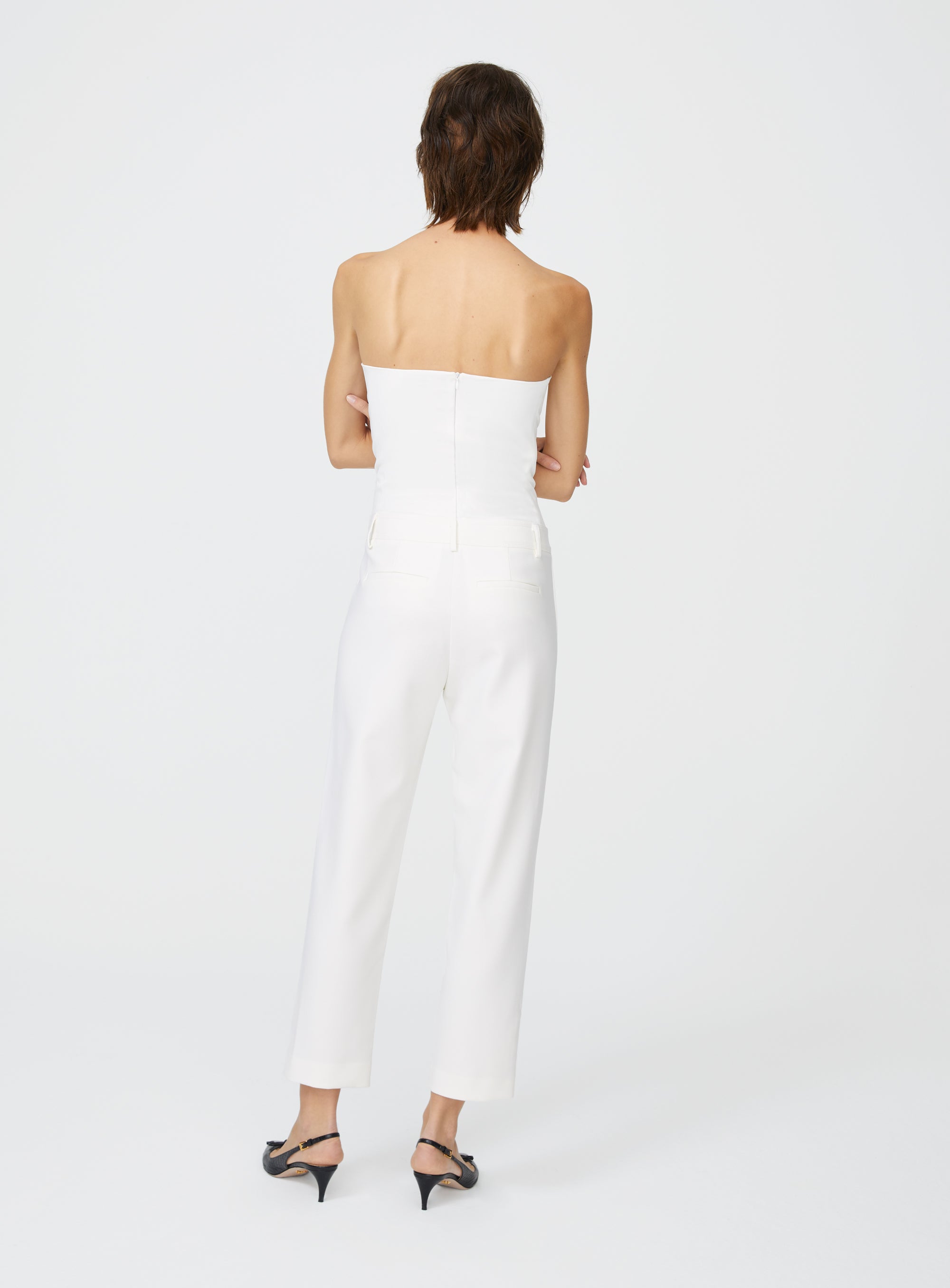 Scheggi tailored trousers with sculptural silk front panels