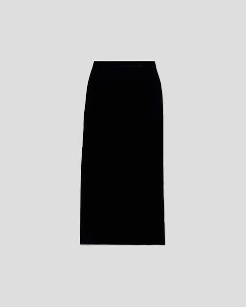 Shea pencil skirt in silk velvet with structured intent
