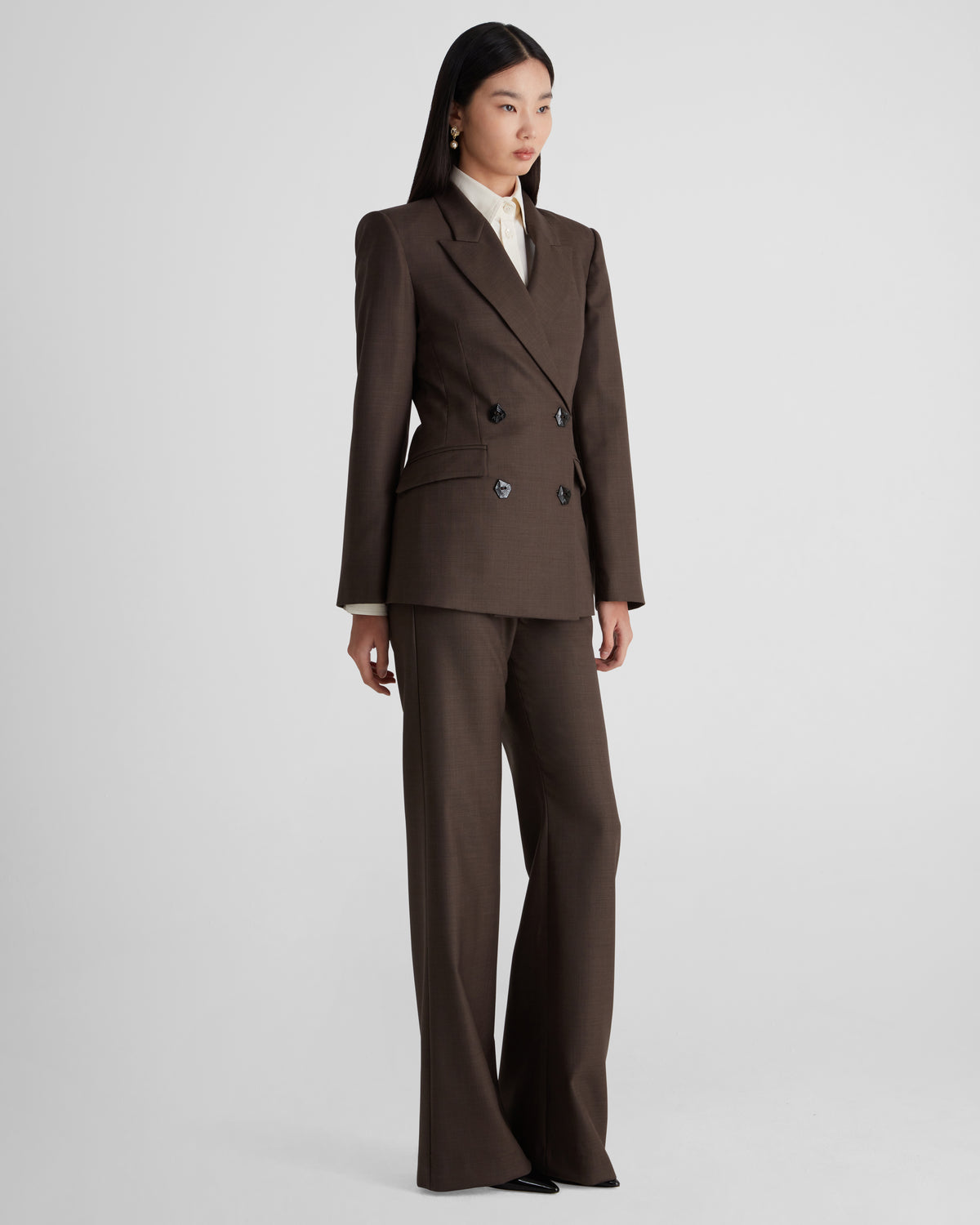 Sir Blazer in brown Wool Crepe