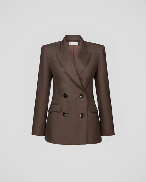 Sir blazer in wool crepe with structured intent