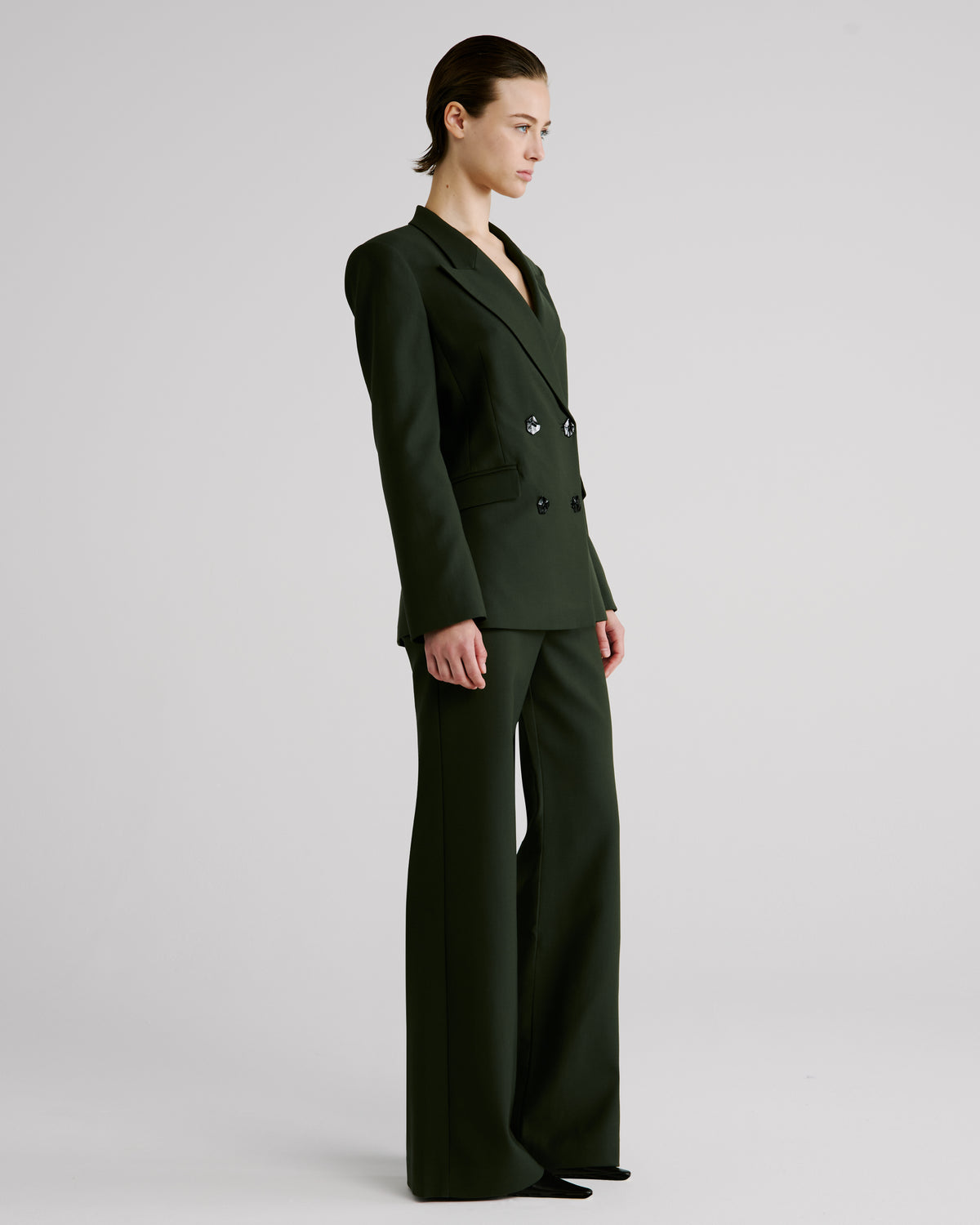 Sir Blazer in green Wool Crepe