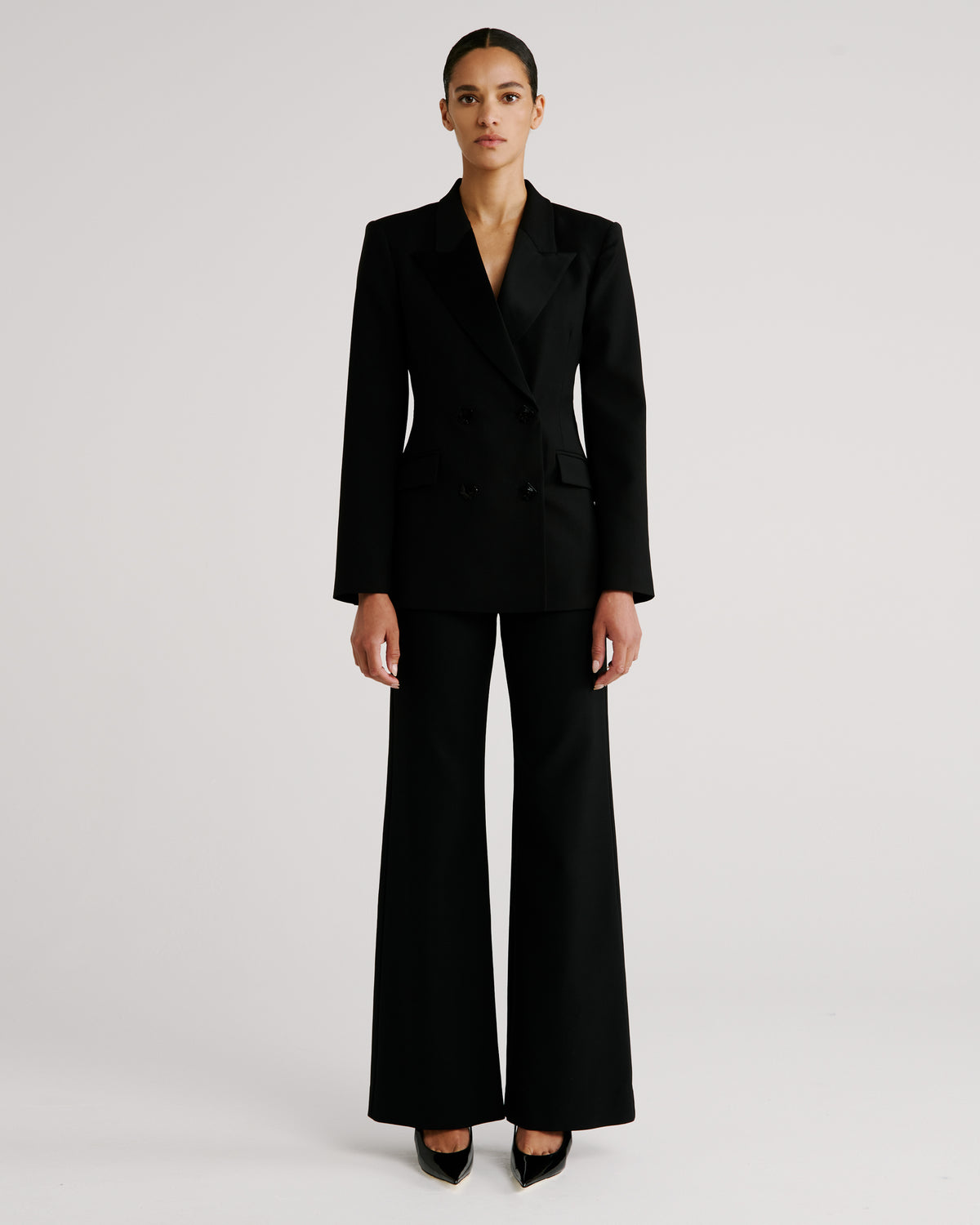 Sir Blazer in black Wool Crepe and Cady Satin