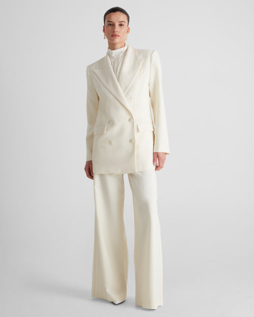 Sugar Blazer in ivory Wool Crepe