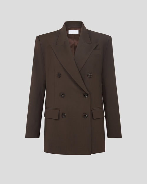 Sugar blazer in sculptural double-breasted crepe wool