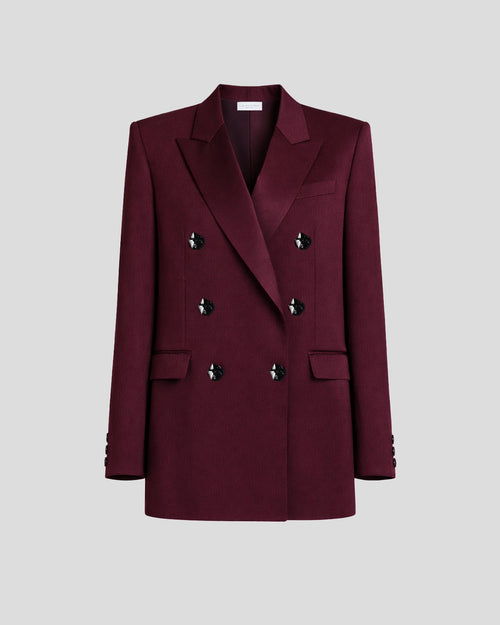 Sugar blazer in crepe wool with a double-breasted structure