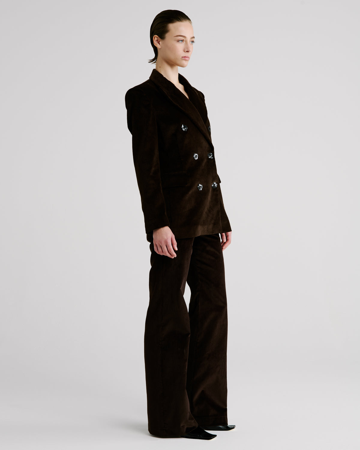 Sugar Blazer in Brown Cotton Corduroy