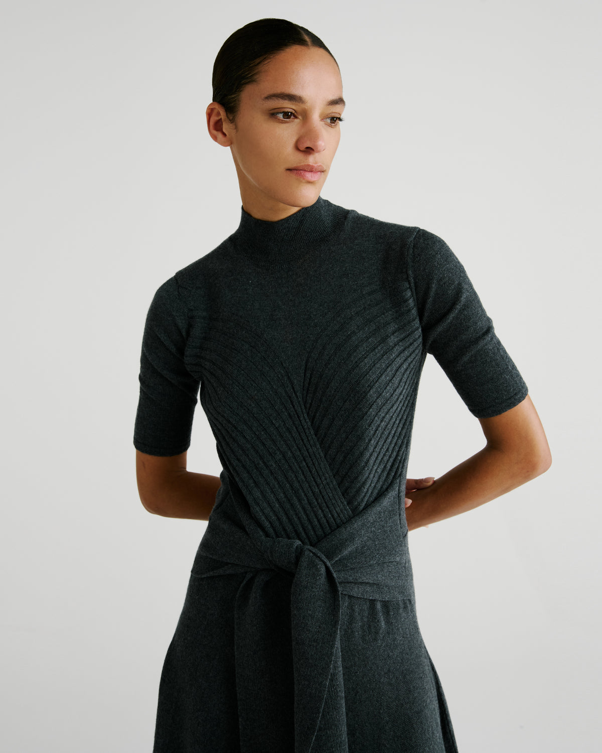 Takashi Knit Dress in grey Zegna Cashwool® Merino Wool