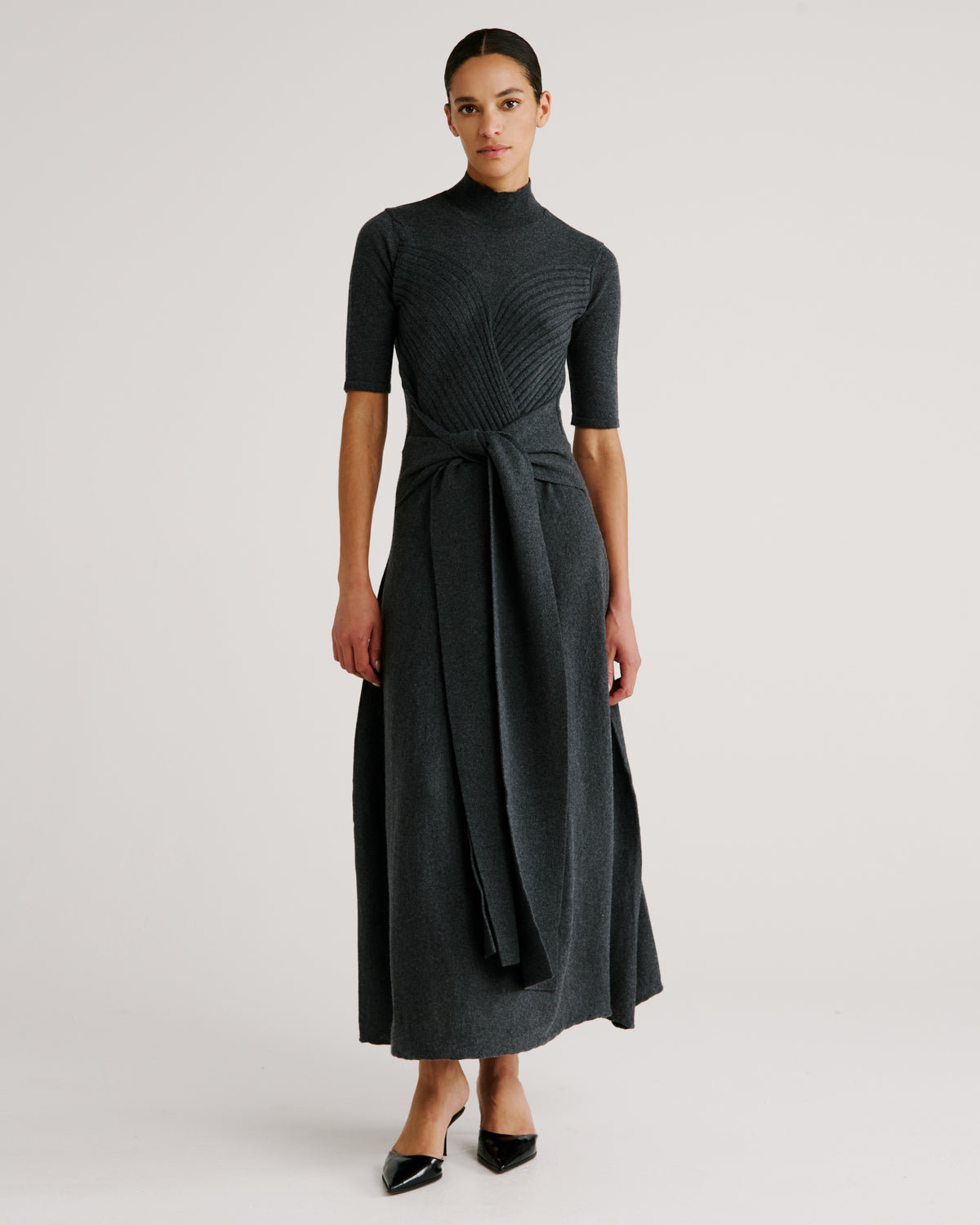 Takashi Knit Dress in grey Zegna Cashwool® Merino Wool