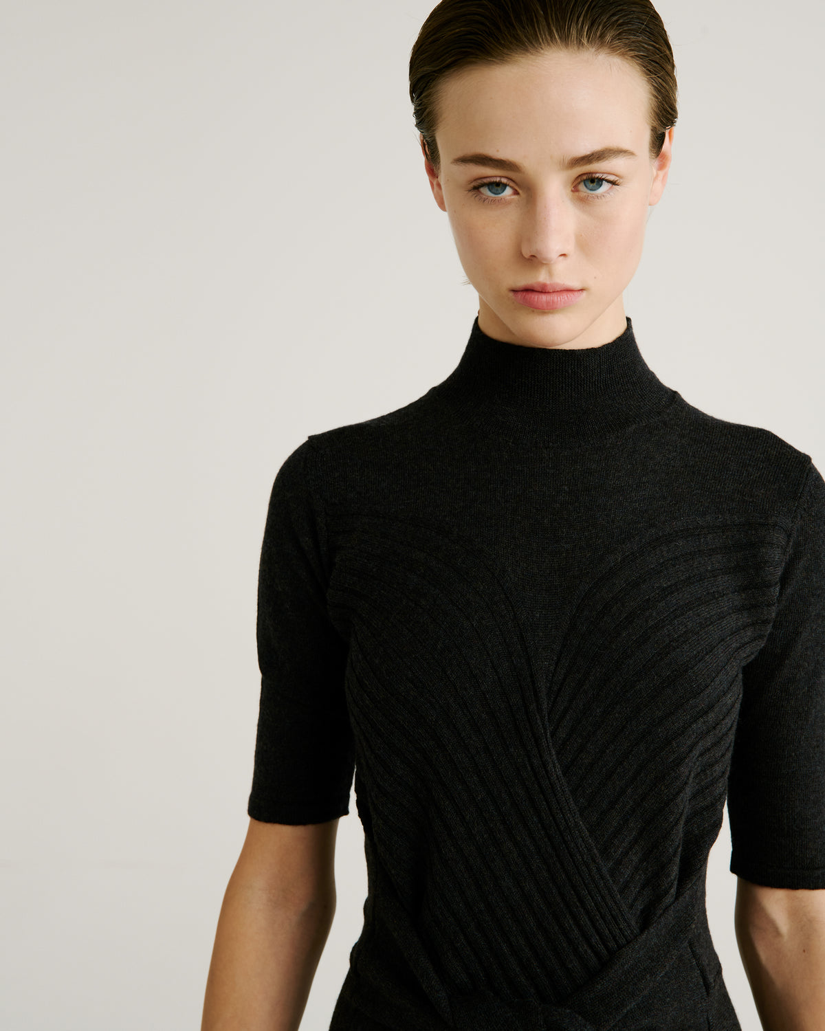 Takashi Knit Dress in black forest green Zegna Cashwool® Merino Wool