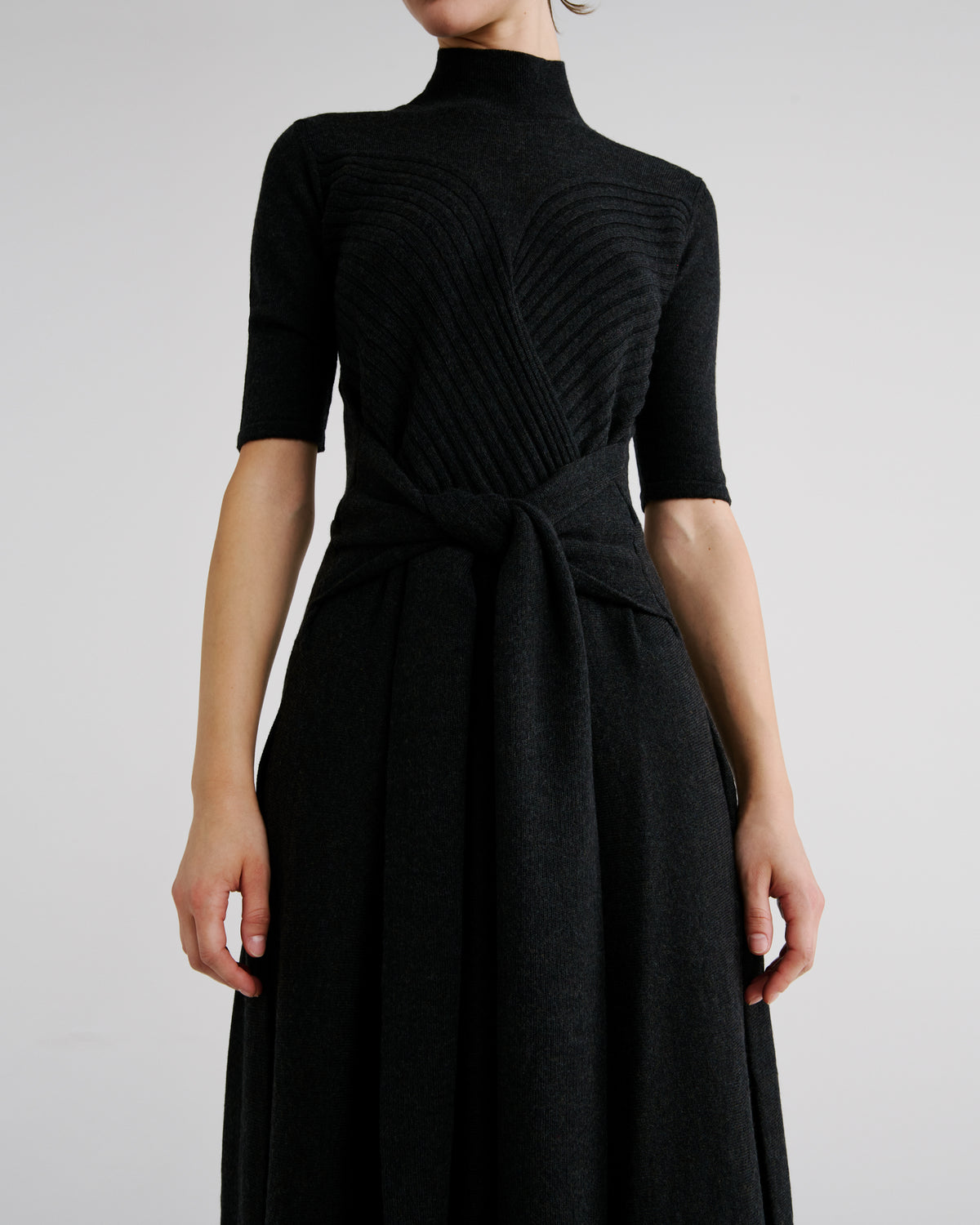 Takashi Knit Dress in black forest green Zegna Cashwool® Merino Wool