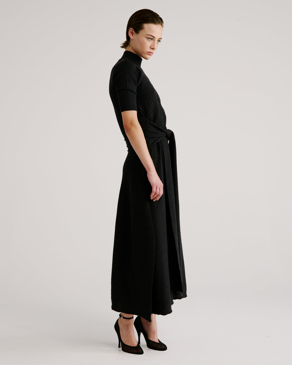 Takashi Knit Dress in black forest green Zegna Cashwool® Merino Wool