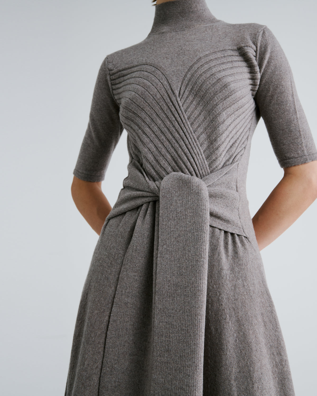 Takashi Knit Dress in taupe Zegna Cashwool® Merino Wool