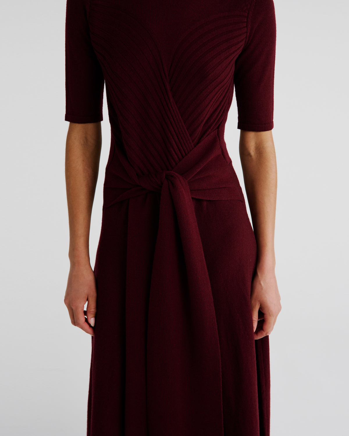 Takashi Knit Dress in burgundy Zegna Cashwool® Merino Wool