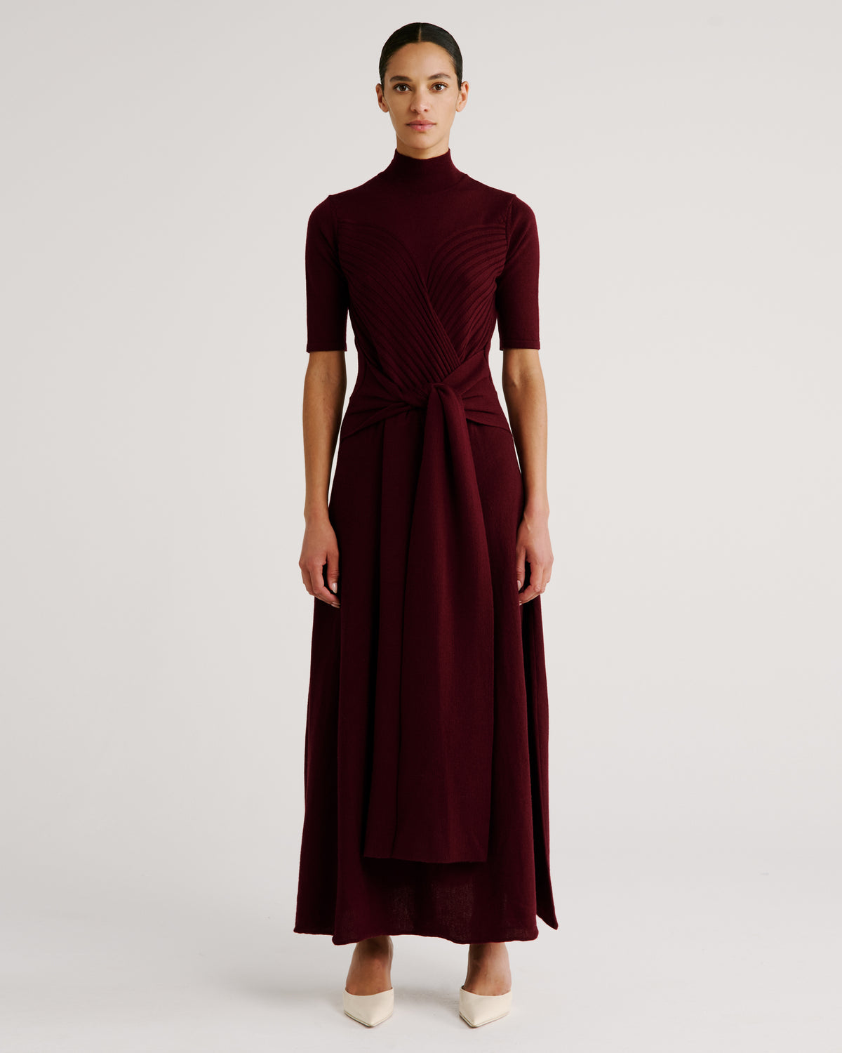 Takashi Knit Dress in burgundy Zegna Cashwool® Merino Wool