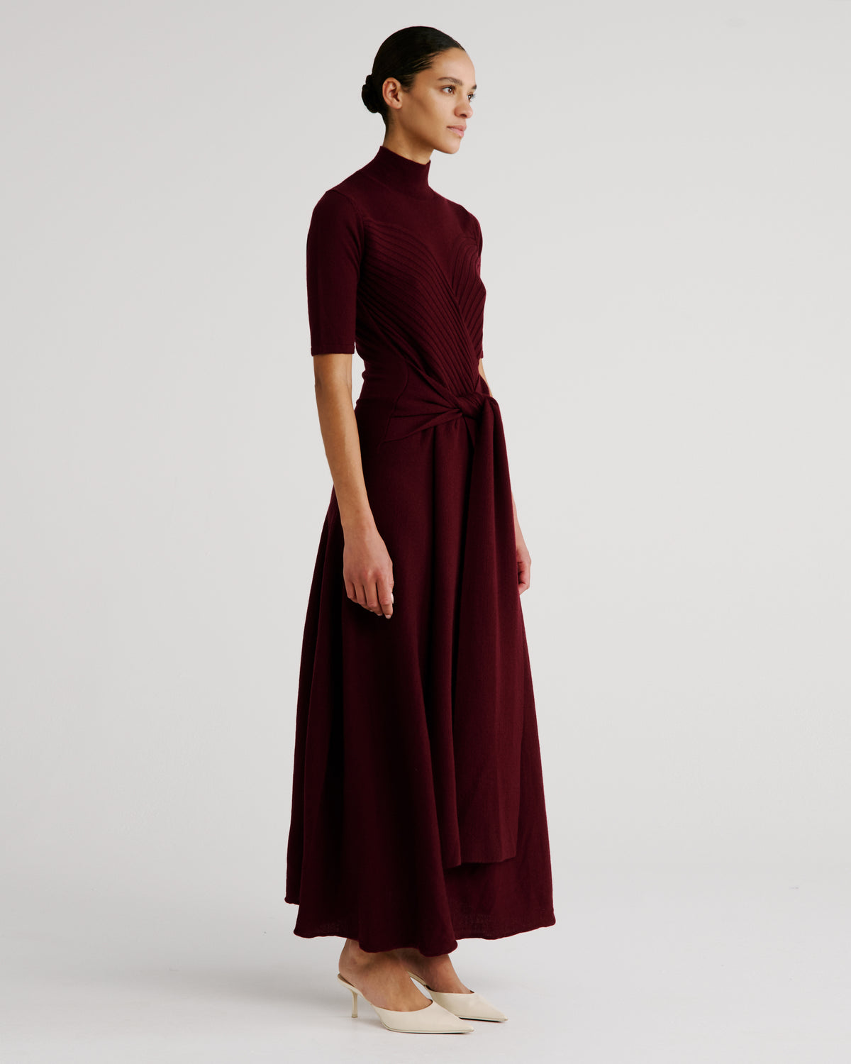 Takashi Knit Dress in burgundy Zegna Cashwool® Merino Wool