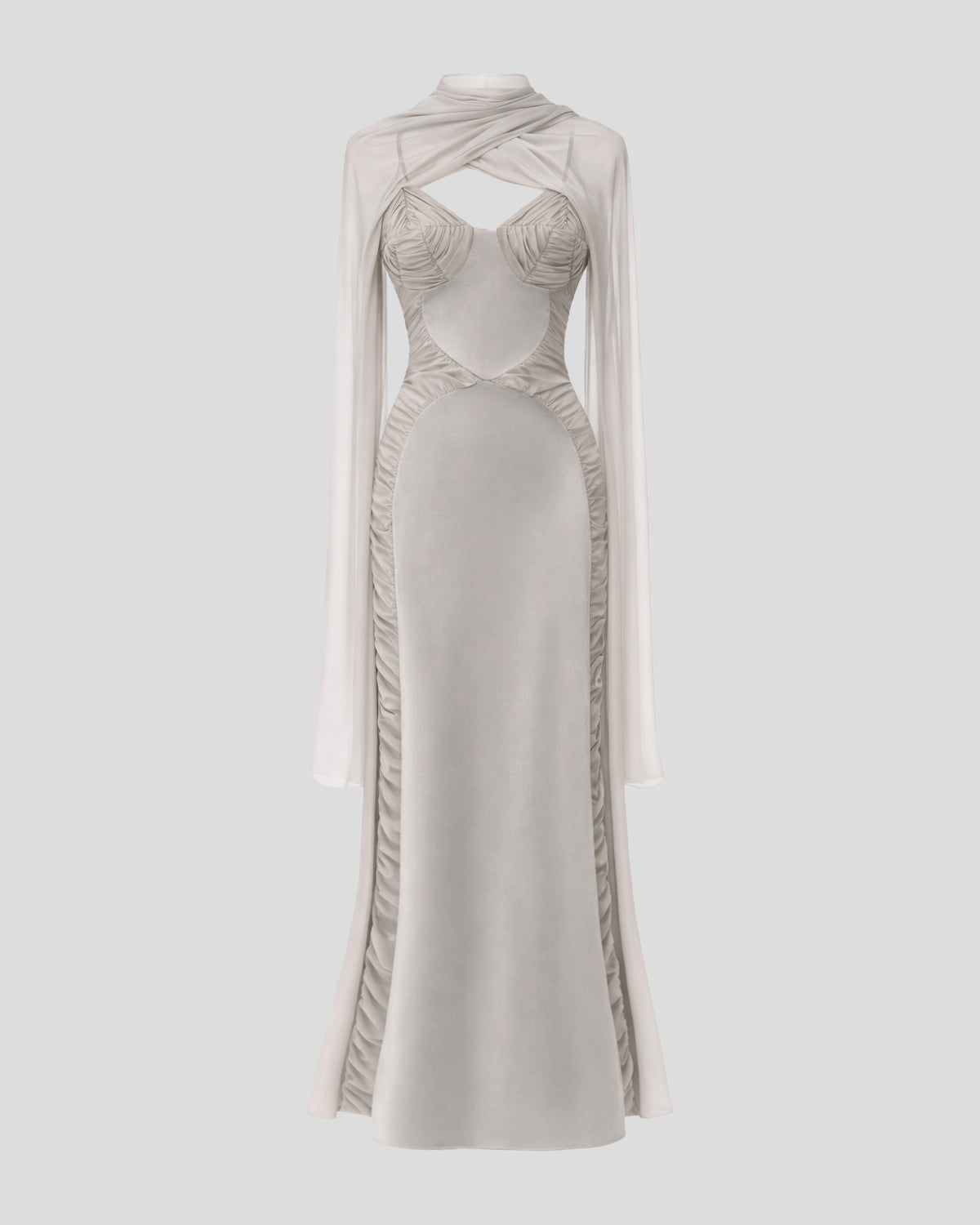 Tetsuya Dress in taupe Sable Cady