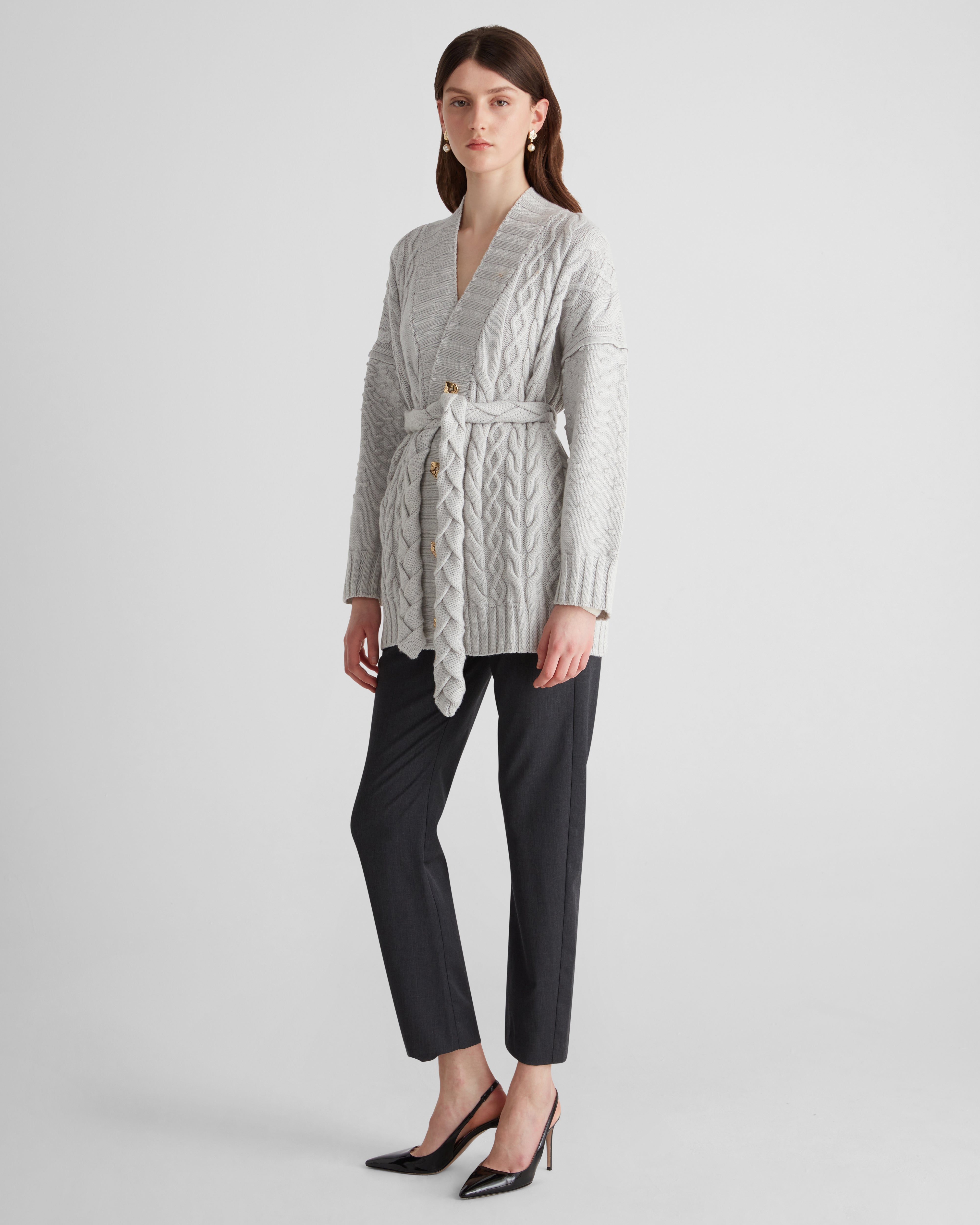 Tracey Knit cardigan in sculptural Zegna merino wool