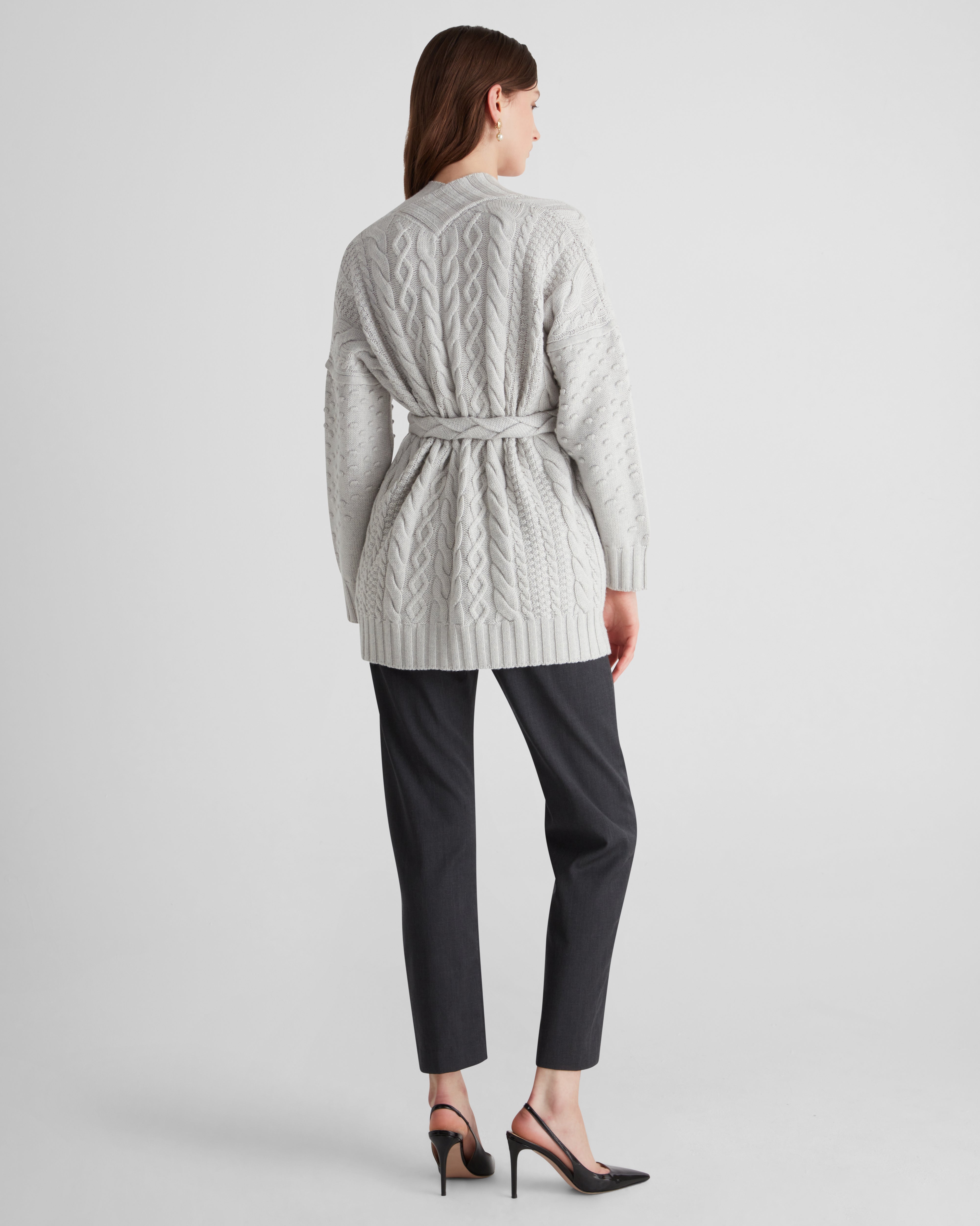 Tracey Knit cardigan in sculptural Zegna merino wool