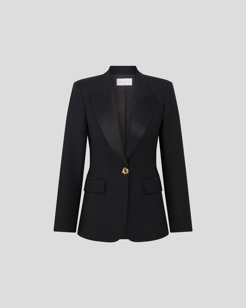 Uccellini blazer in crepe wool with structured intent