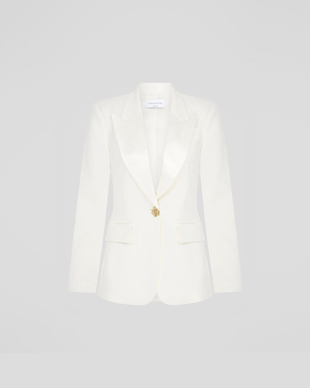 Uccellini blazer with structured intent in wool and silk