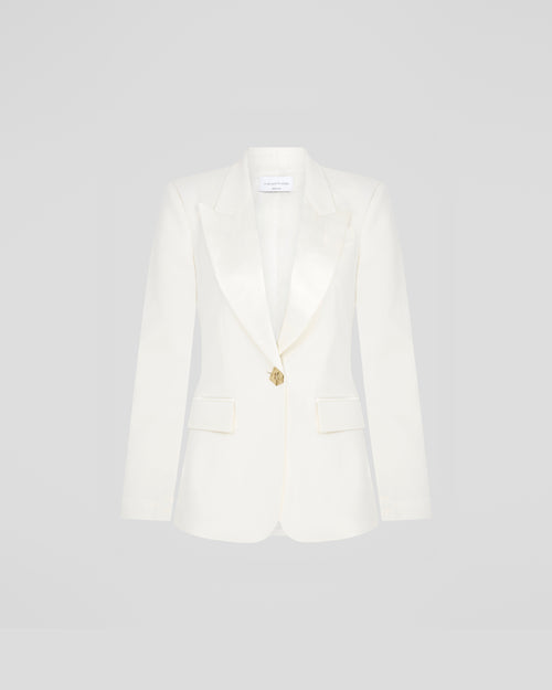 Uccellini blazer with structured intent in wool and silk