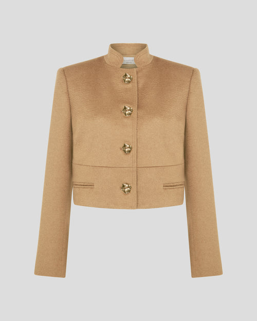 Vicente jacket in zibellino with sculptural shoulders