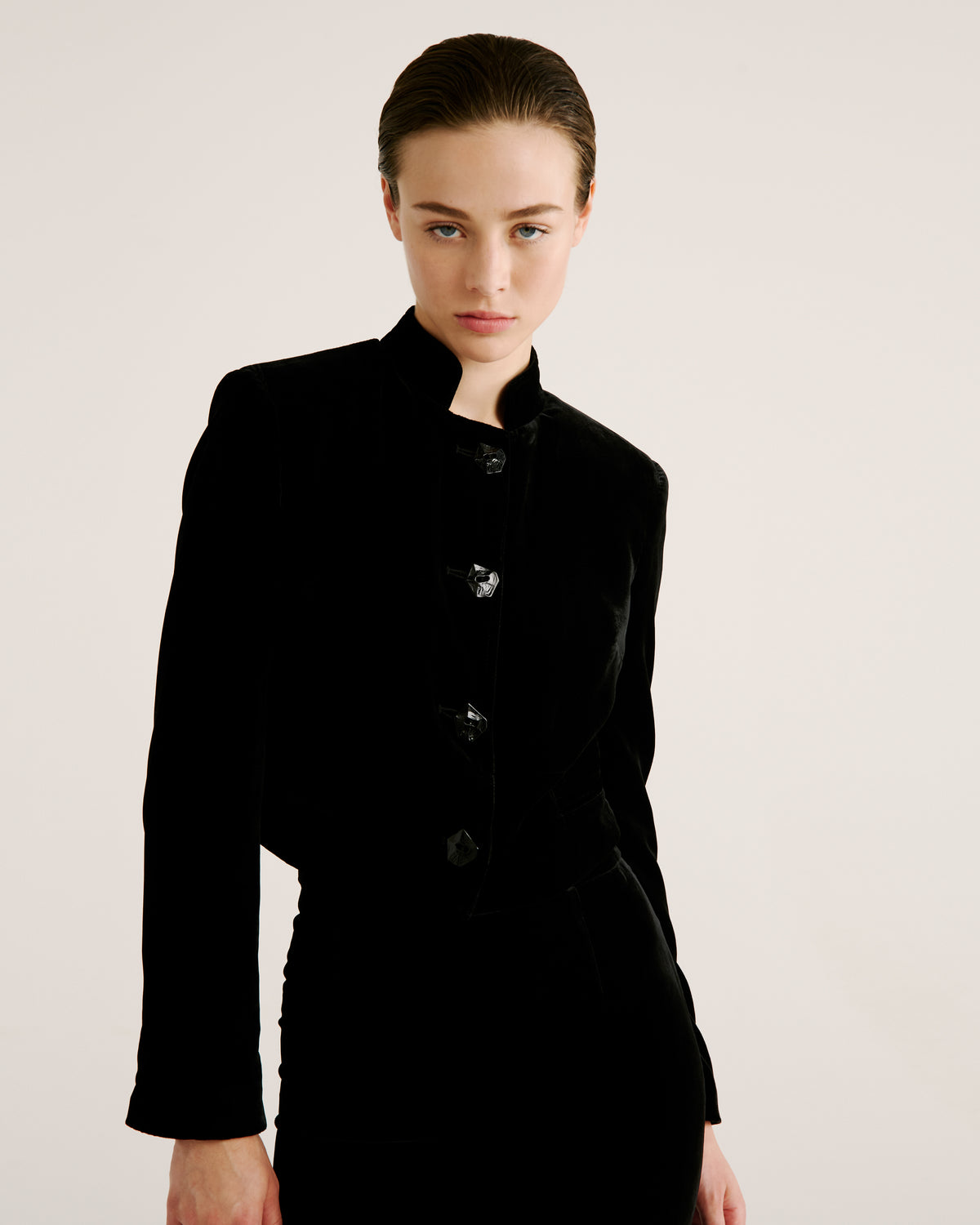 Kaling Skirt in black Silk Velvet
