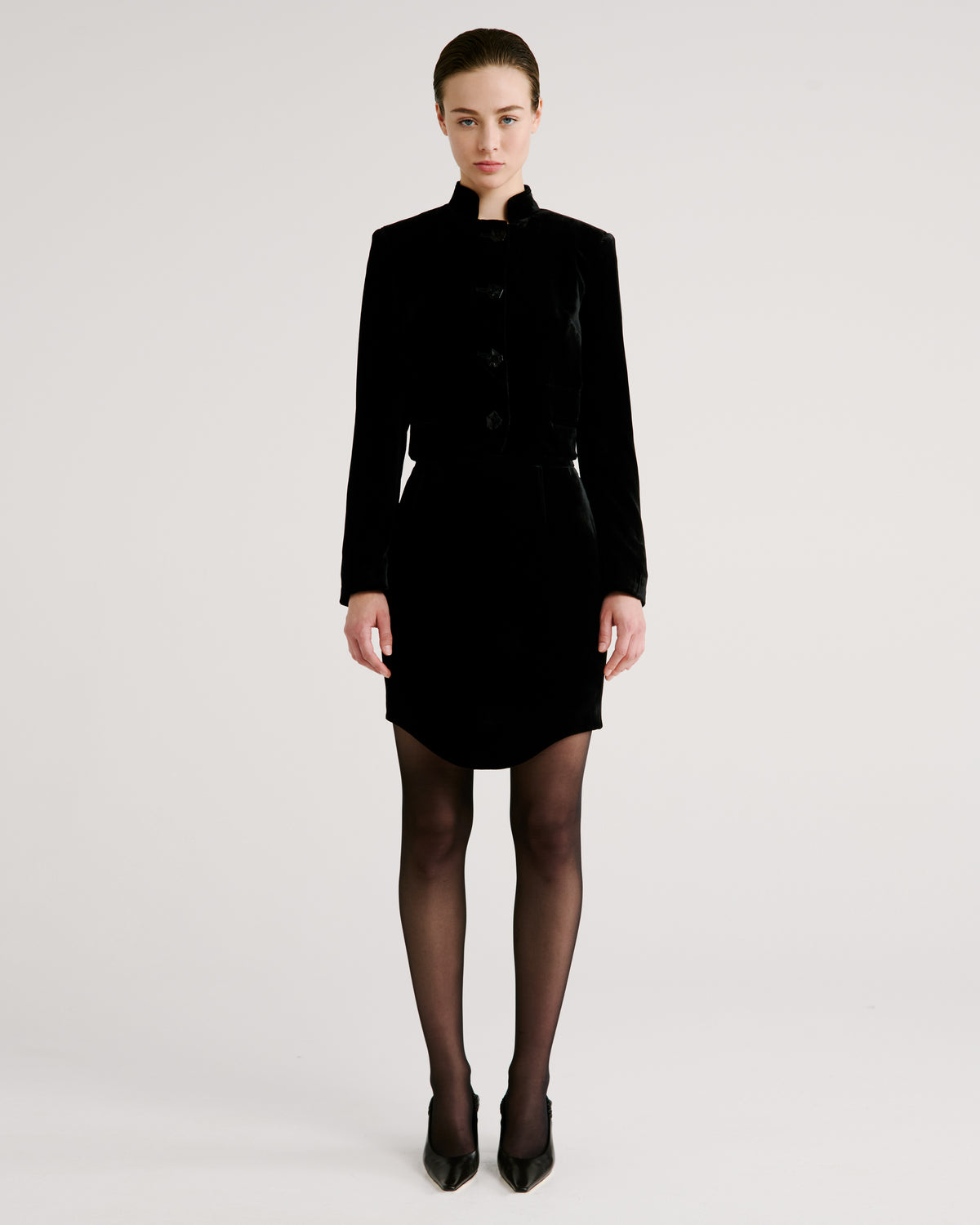 Kaling Skirt in black Silk Velvet