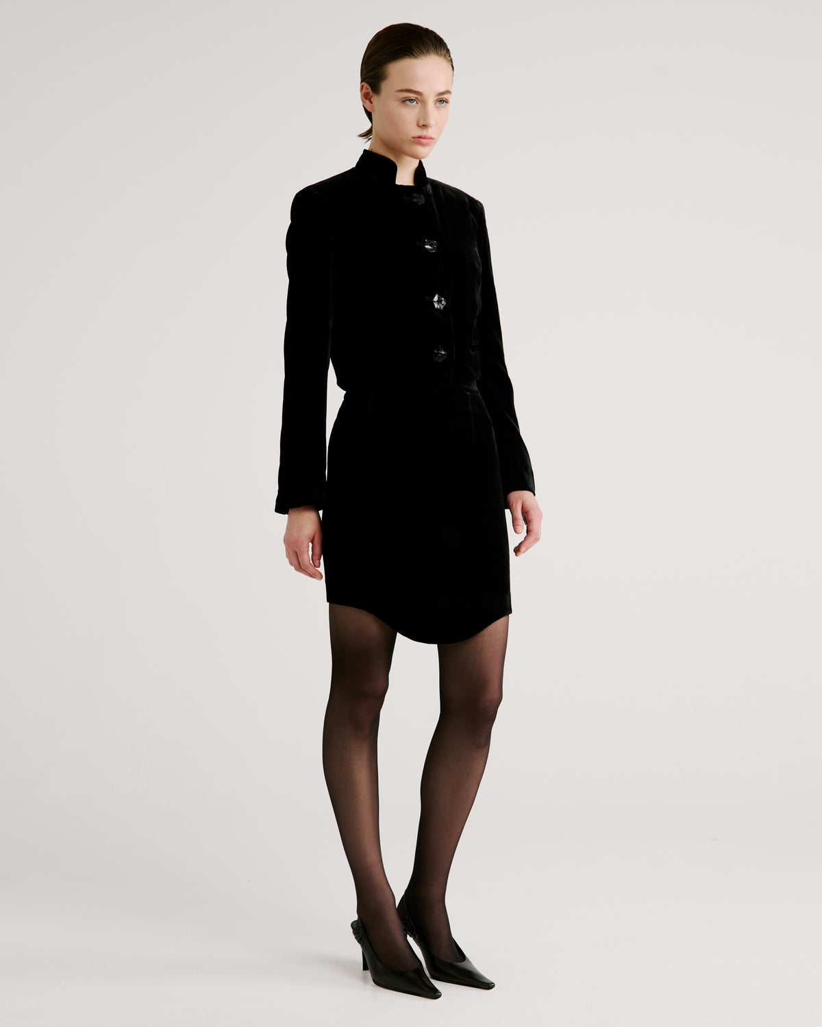 Kaling Skirt in black Silk Velvet
