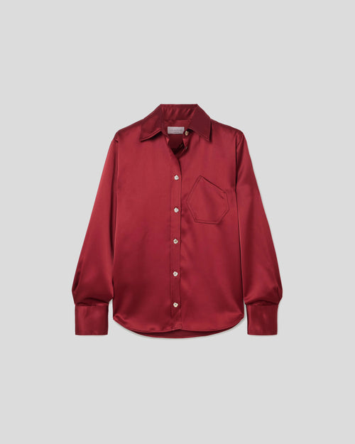 Violi blouse in cady satin with intentional form