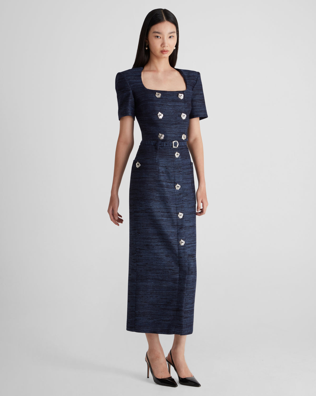 Corot Skirt in blue Silk Tweed