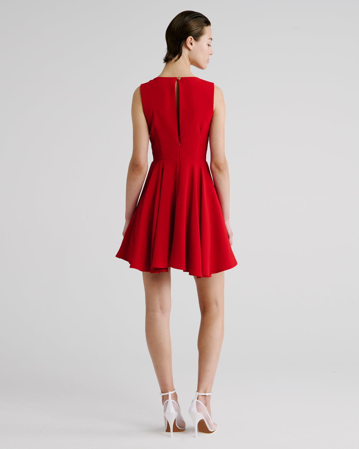 Grosse Dress in red Silk Georgette and Sable Cady