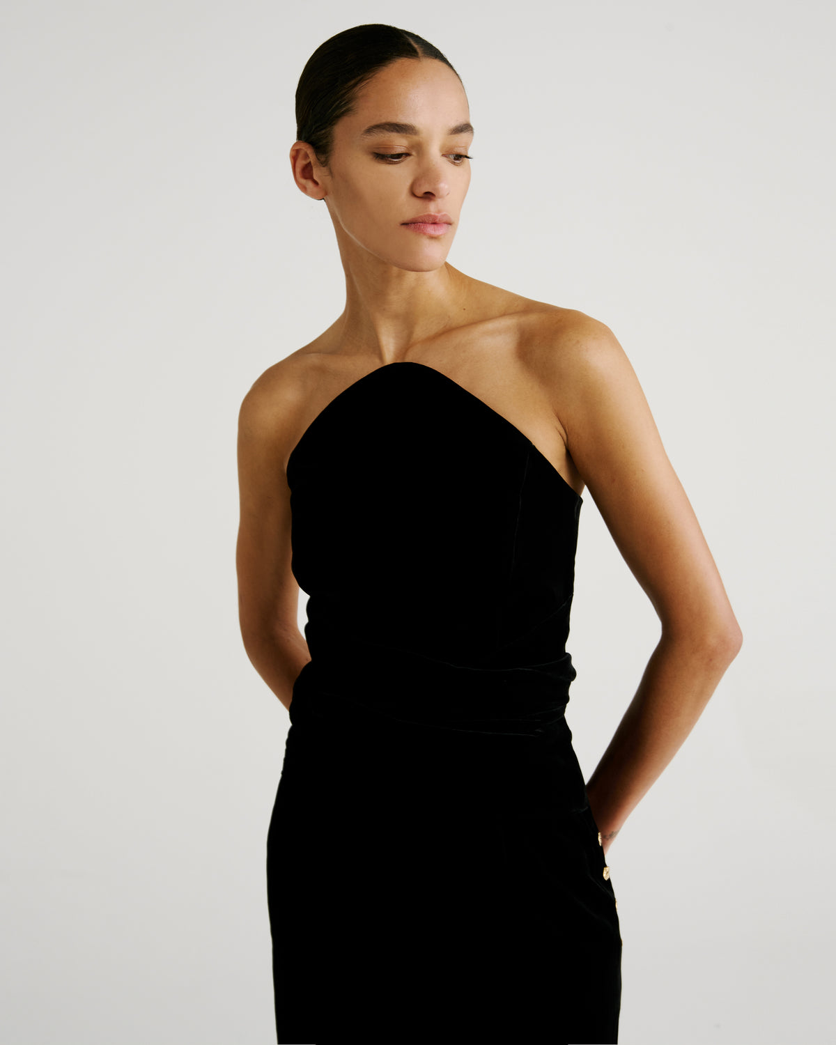 Jenney Dress in black Silk Velvet