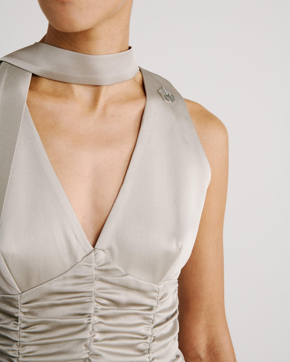 Marden Dress in taupe Sable Cady