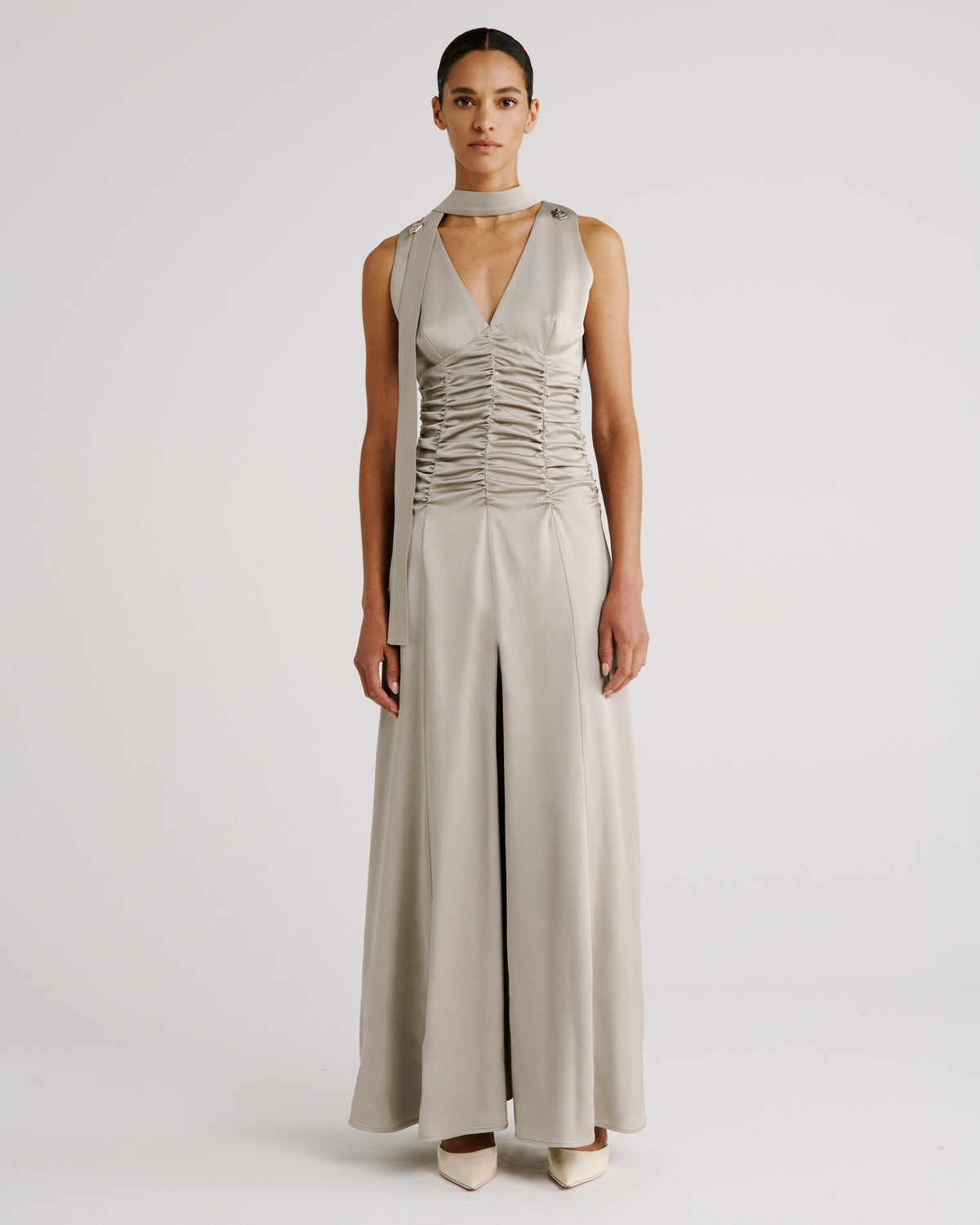 Marden Dress in taupe Sable Cady