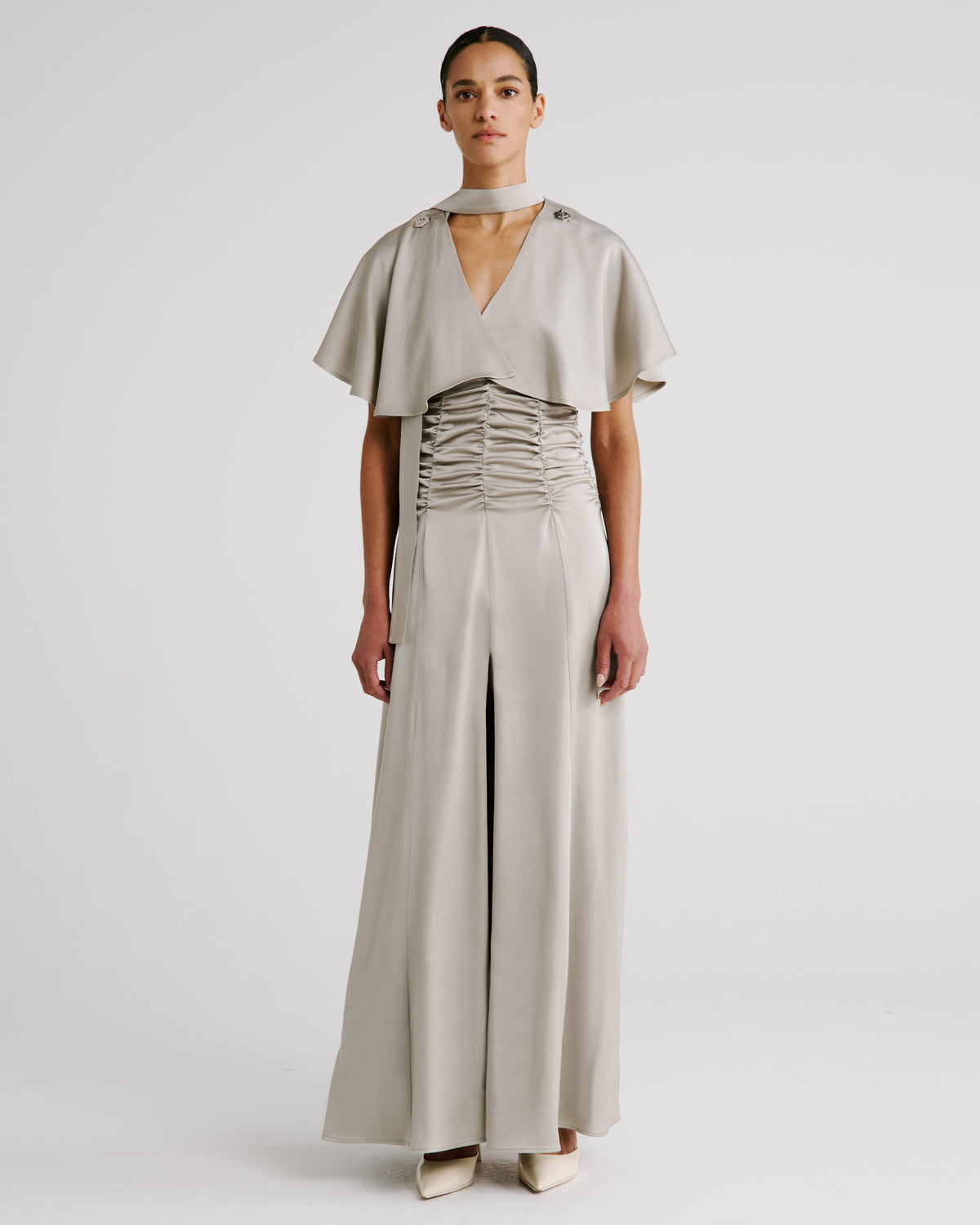 Marden Dress in taupe Sable Cady