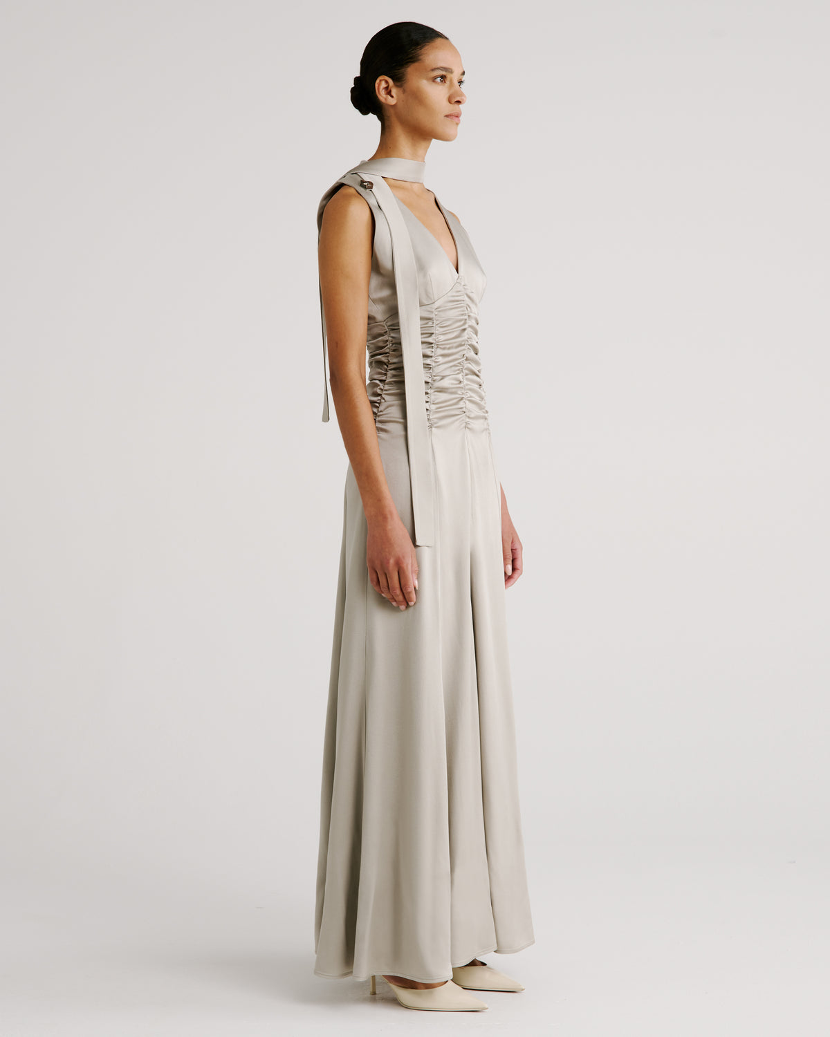 Marden Dress in taupe Sable Cady