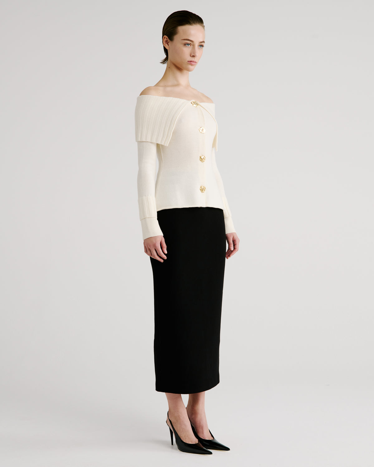 Pope Knit Cardigan in ivory Zegna Cashwool® Merino Wool