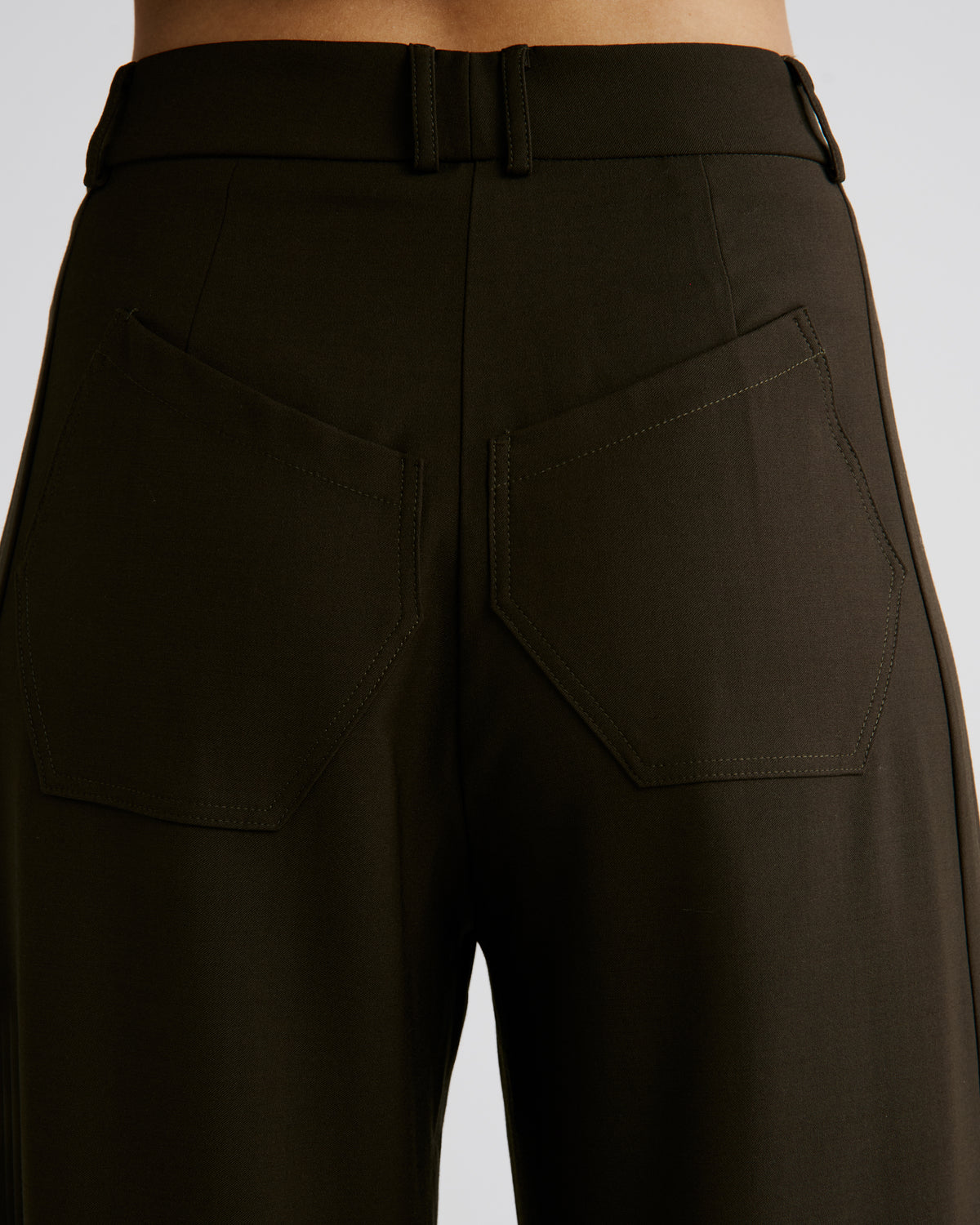 Keckler Trousers in brown Wool Crepe