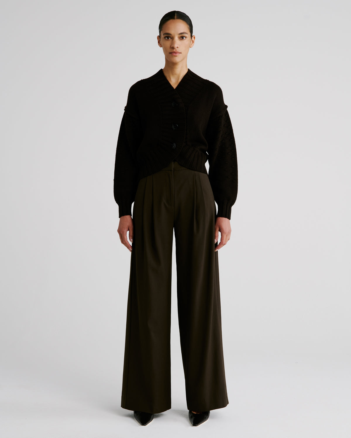 Keckler Trousers in brown Wool Crepe