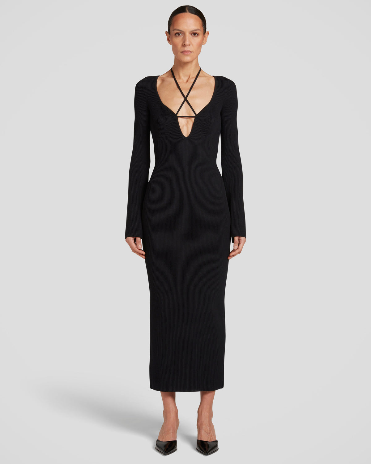 Cristina Knit Dress in black Viscose