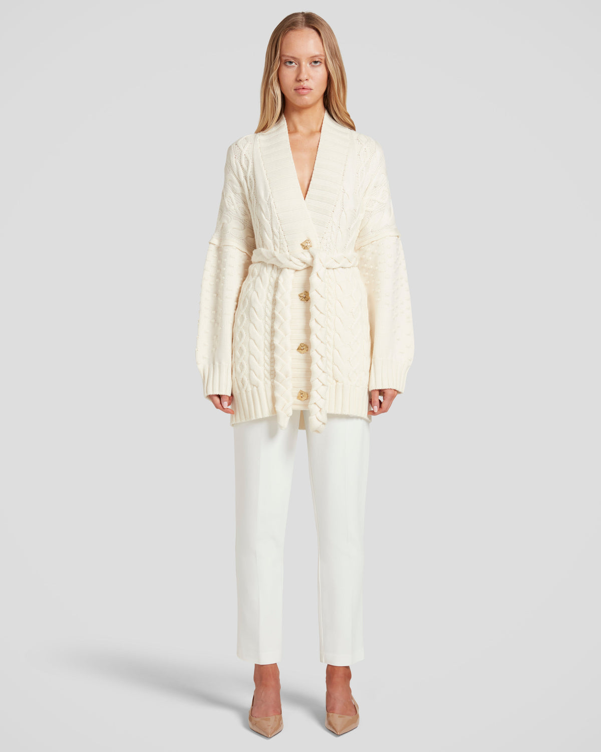 Tracey Knit Cardigan in ivory Zegna Cashwool® Merino Wool