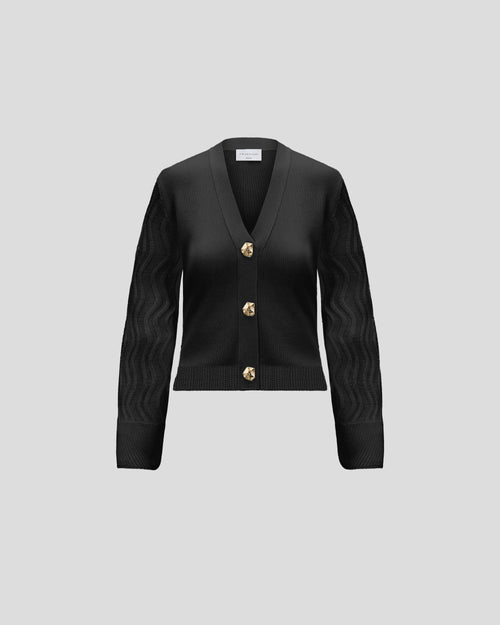 Wei Wei cardigan in cashmere blend with sculptural sleeves