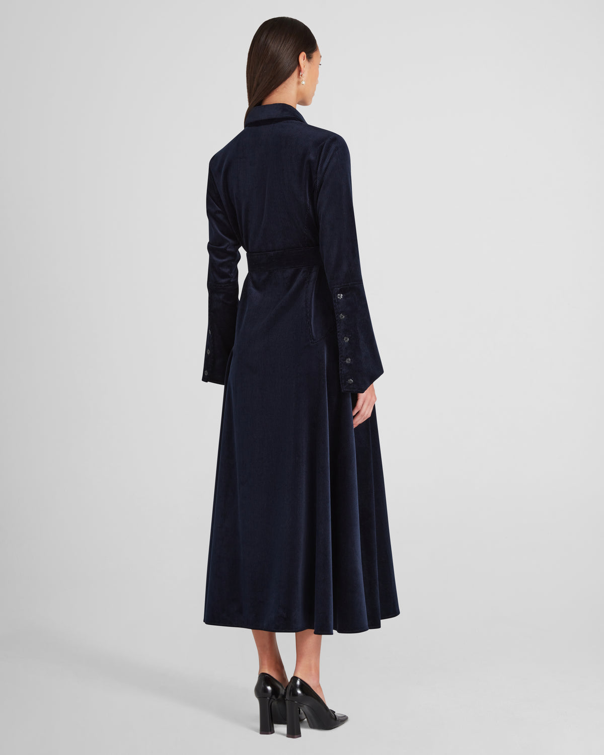 Weyant Dress in blue Cotton Corduroy