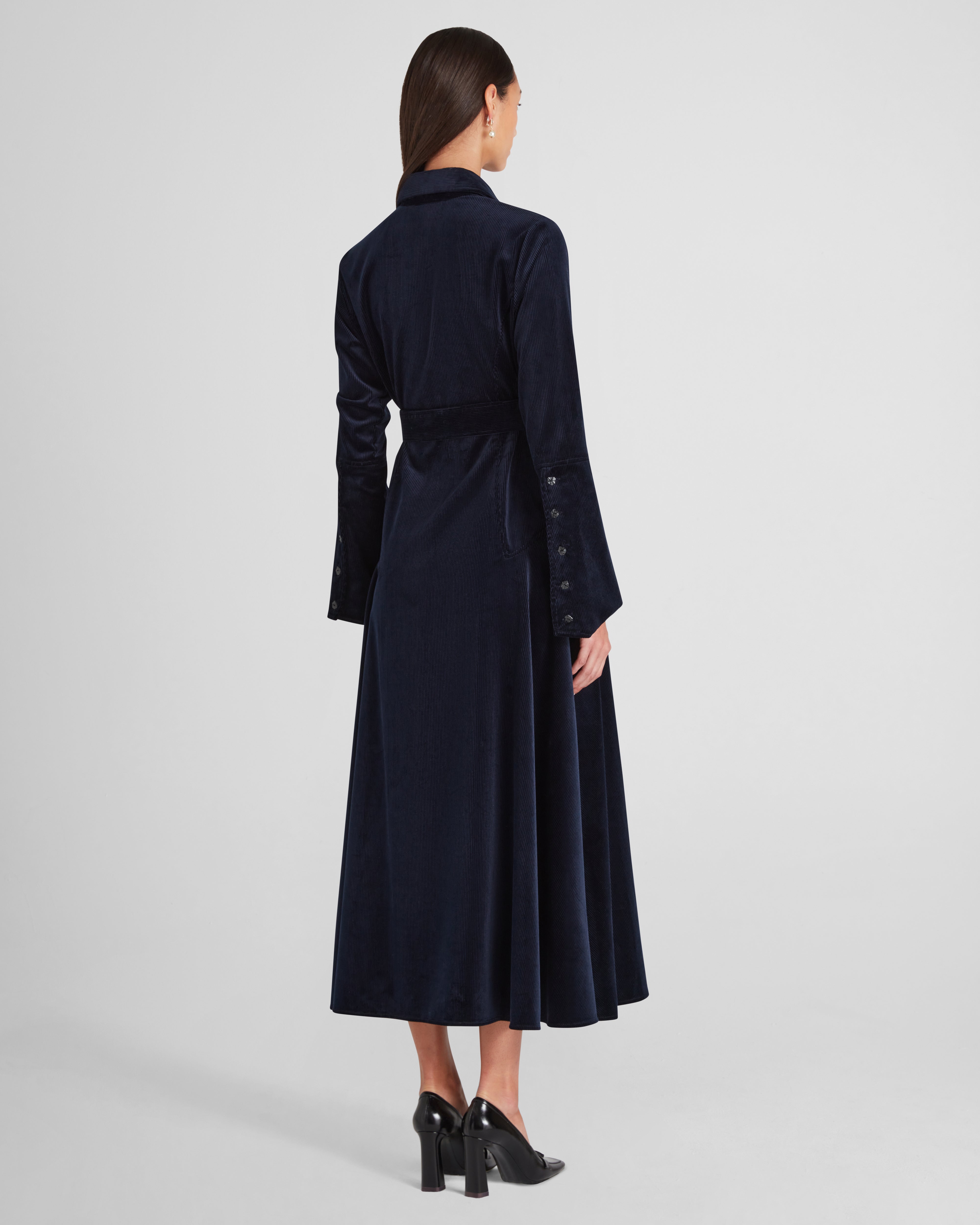 Weyant Dress in blue Cotton Corduroy